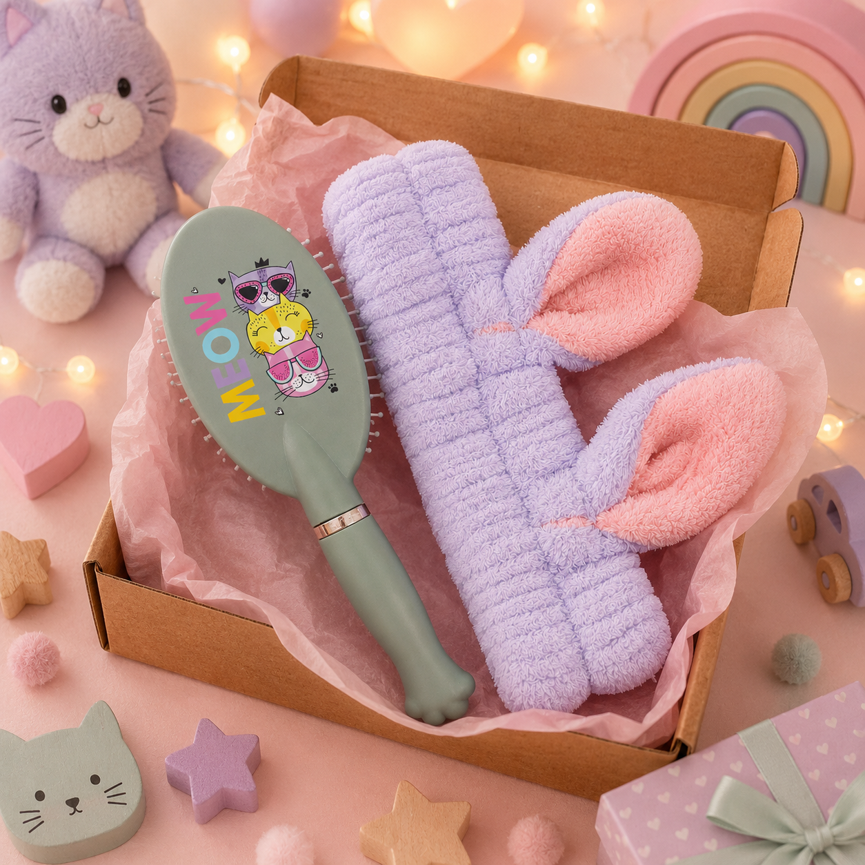 Hair Brush + Headband - MEOW