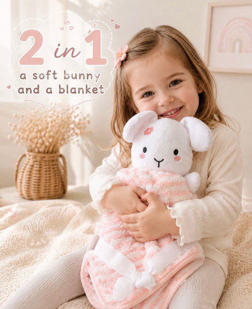 2-in-1 Soft Bunny & Comfort Blanket